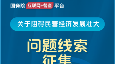 嗯嗯好大鸡巴干骚逼视频国务院“互联网+督查”平台公开征集阻碍民营经济发展壮大问题线索